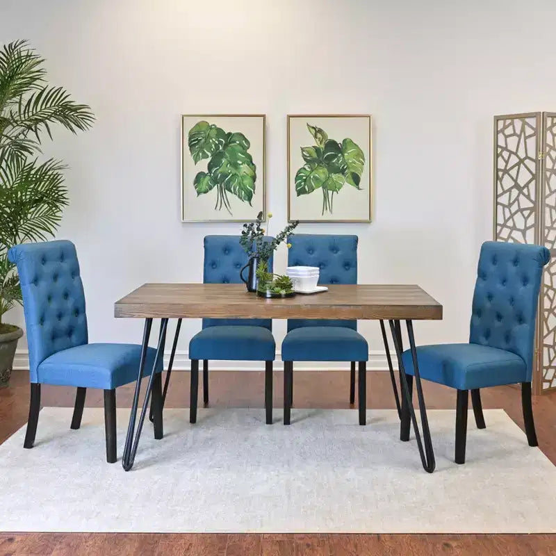 Ensemble de salle à manger 5 pièces Ashford, table à manger avec pieds épingle et 4 chaises, 4 options de couleur
