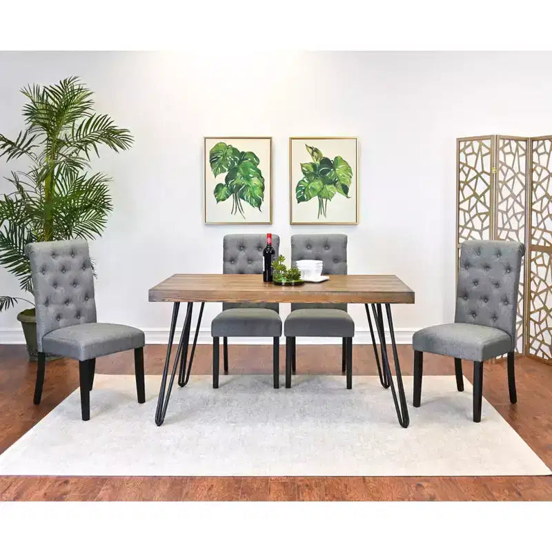 Ensemble de salle à manger 5 pièces Ashford, table à manger avec pieds épingle et 4 chaises, 4 options de couleur