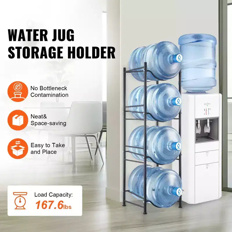 Présentoir porte-bouteilles d'eau 4 niveaux de 19 litres – En fonte robuste