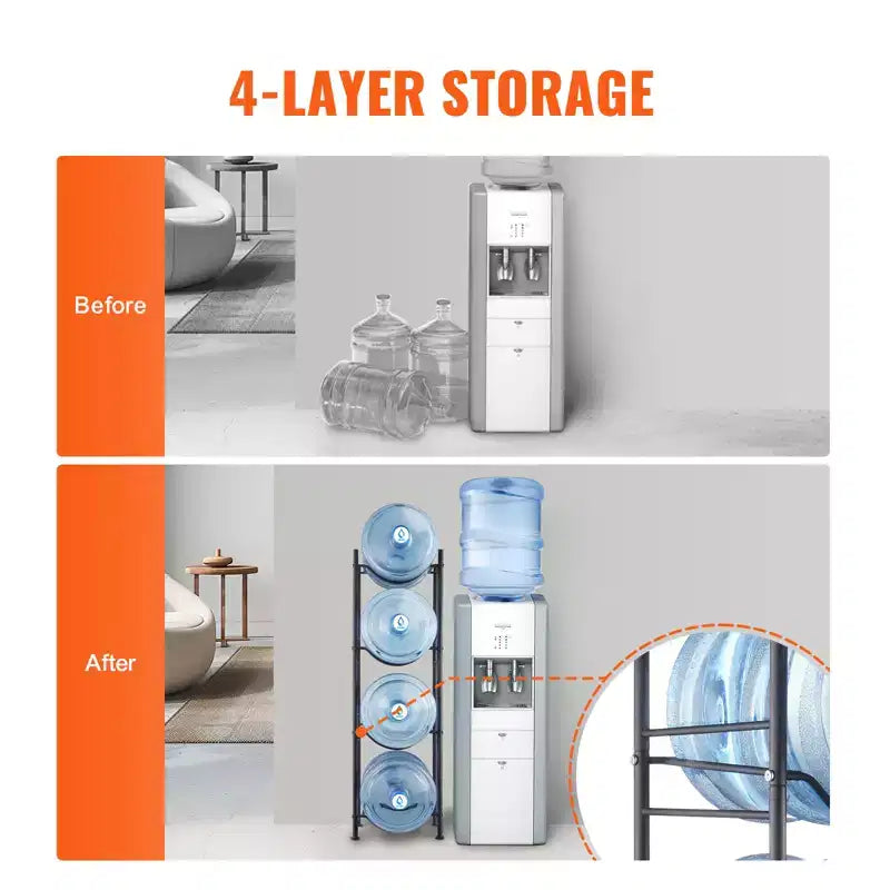 Présentoir porte-bouteilles d'eau 4 niveaux de 19 litres – En fonte robuste