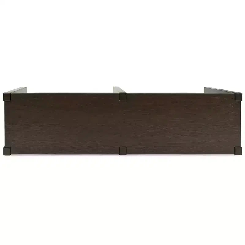 Table console moderne avec étagères réglables – Brun foncé, 65 po de large