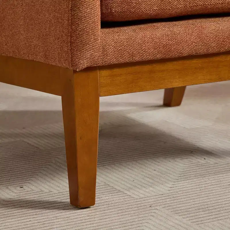 Fauteuil d'appoint moderne à dossier haut – Structure en bois massif, Rembourré