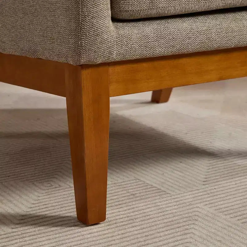 Fauteuil d'appoint moderne à dossier haut – Structure en bois massif, Rembourré