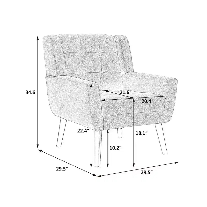 Fauteuil d'appoint ergonomique moderne avec pieds noirs – Rembourrage en velours