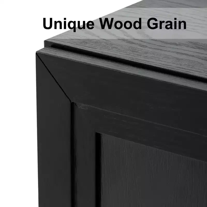 Meuble de rangement décoratif noir à 2 portes de 36 po – Lot de 2