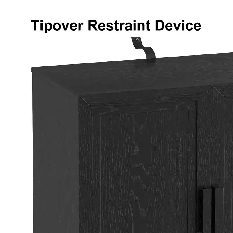 Meuble de rangement décoratif noir à 2 portes de 36 po – Lot de 2