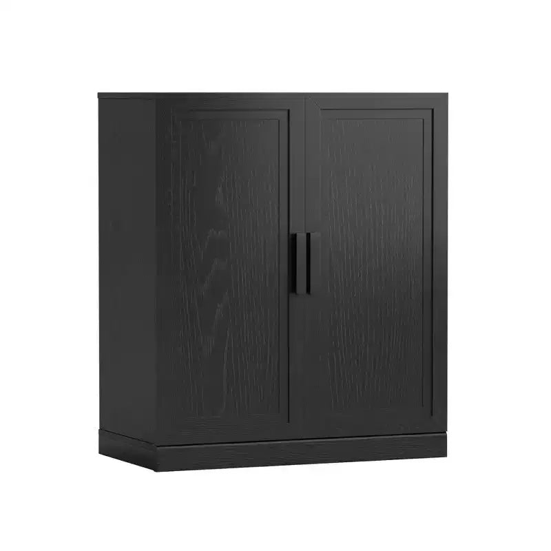 Meuble de rangement décoratif noir à 2 portes de 36 po – Lot de 2