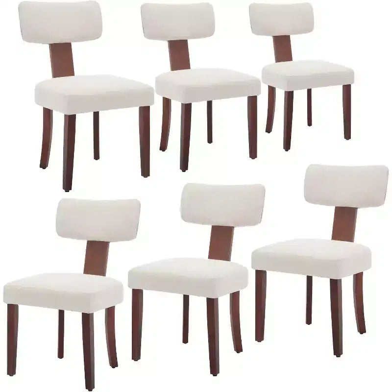 Chaises de salle à manger modernes en tissu avec structure en bois massif et garniture cloutée – Lot de 2