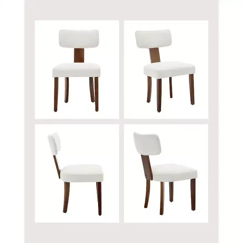 Chaises de salle à manger modernes en tissu avec structure en bois massif et garniture cloutée – Lot de 2