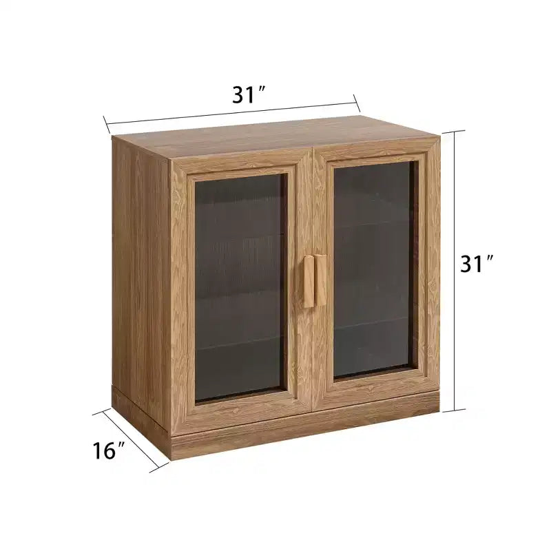 Meuble d'appoint en bois avec portes vitrées et étagères réglables – Grand 157 cm de large