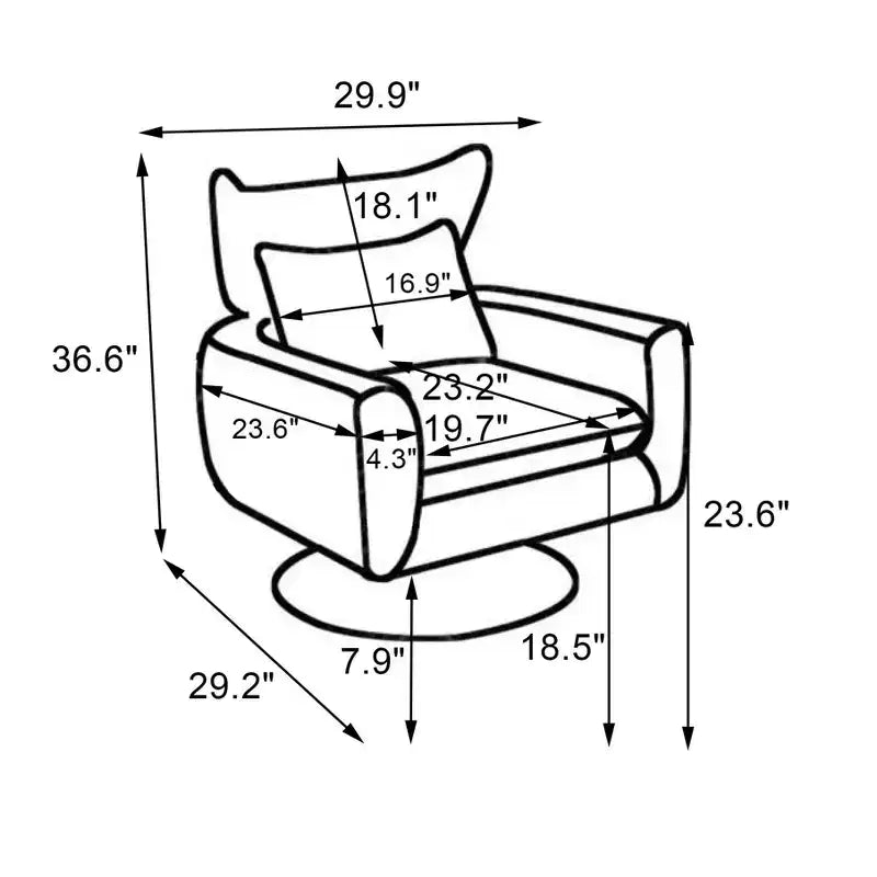Fauteuil pivotant à 360° de style Mid-Century avec piètement en métal doré