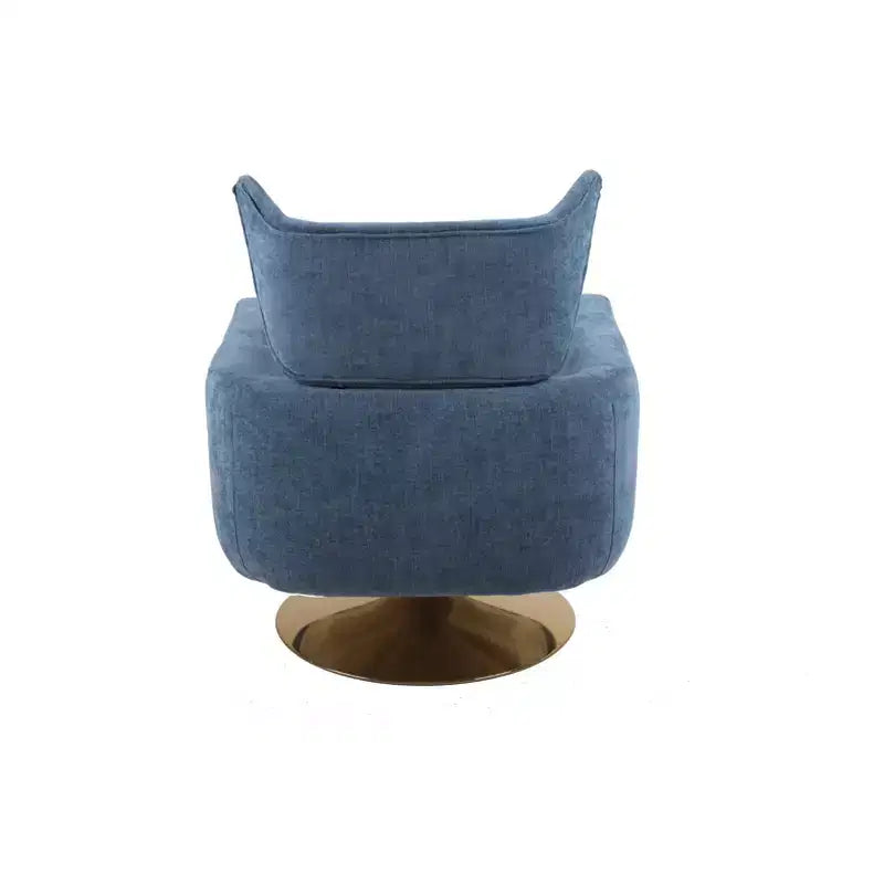 Fauteuil pivotant à 360° de style Mid-Century avec piètement en métal doré
