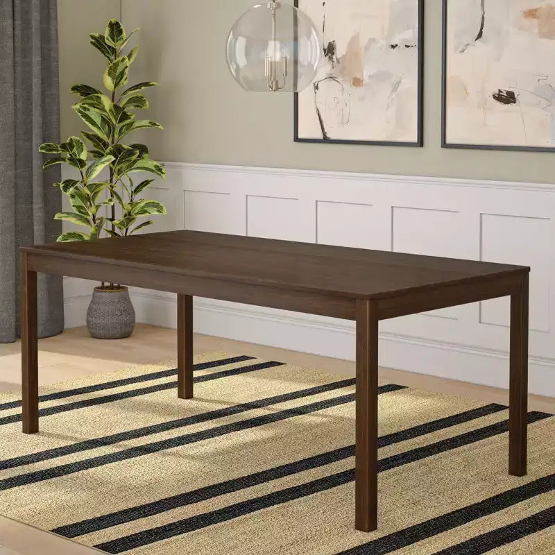 Table à manger rectangulaire en bois de 183 cm pour 6 personnes