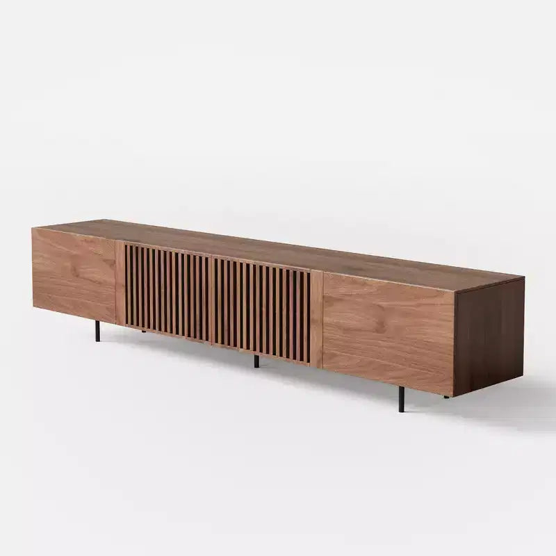 Meuble TV moderne du milieu du siècle de 240 cm – Noyer, Convient aux téléviseurs jusqu'à 254 cm