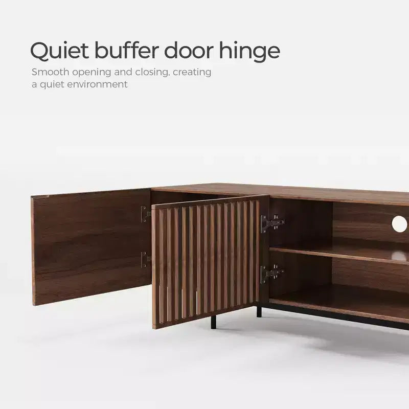 Meuble TV moderne du milieu du siècle de 240 cm – Noyer, Convient aux téléviseurs jusqu'à 254 cm