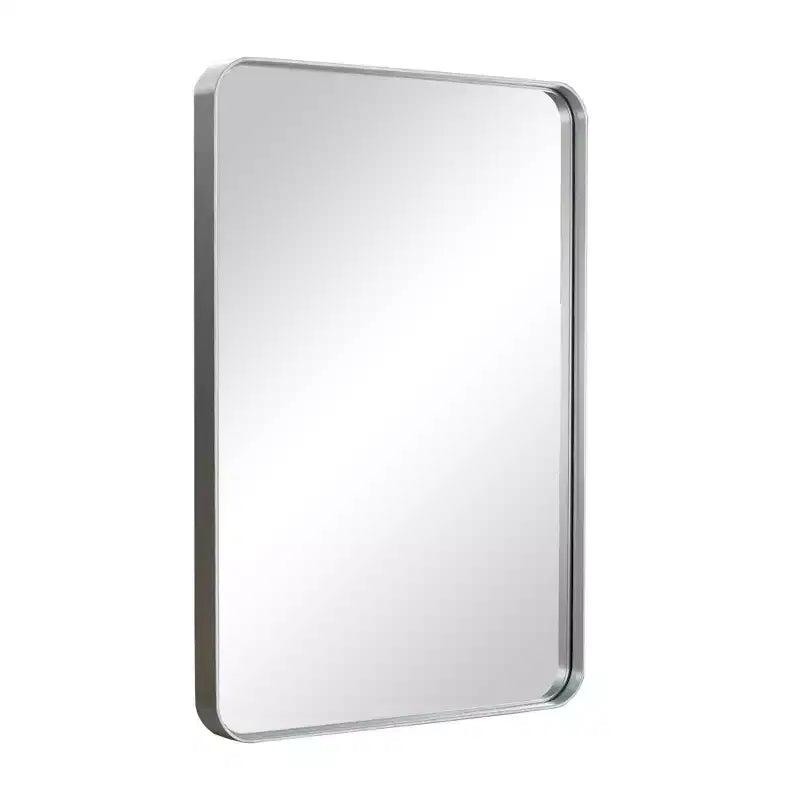 Miroir mural rectangulaire 50x32" – Cadre en alliage d'aluminium argenté