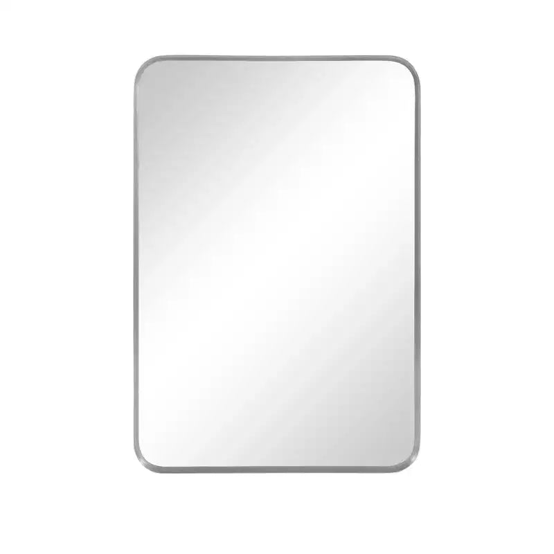 Miroir mural rectangulaire 50x32" – Cadre en alliage d'aluminium argenté