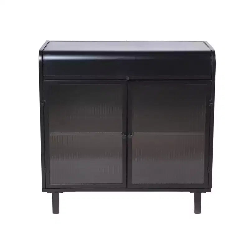 Buffet de cuisine moderne avec portes en verre trempé et plateau relevable