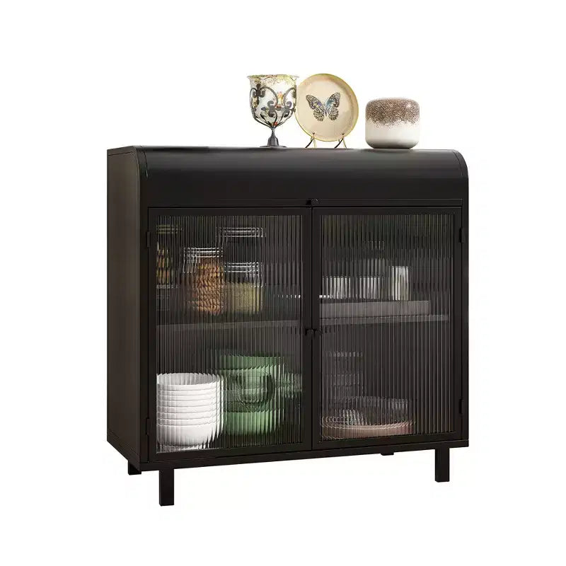 Buffet de cuisine moderne avec portes en verre trempé et plateau relevable
