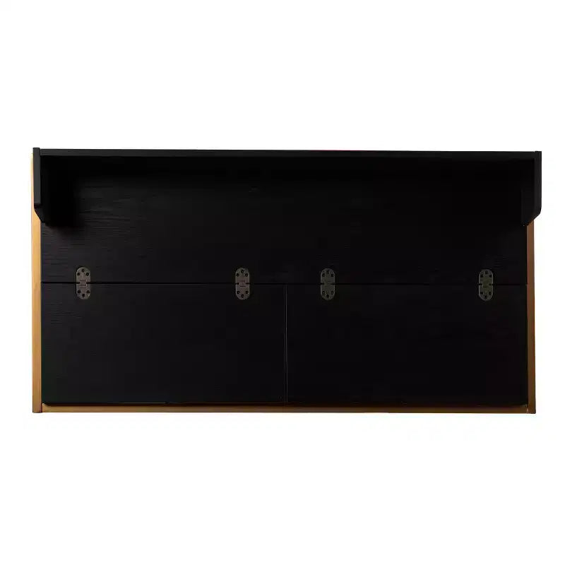 Bureau à rabat avec rangement dissimulé – Noir, 115,6 cm de large