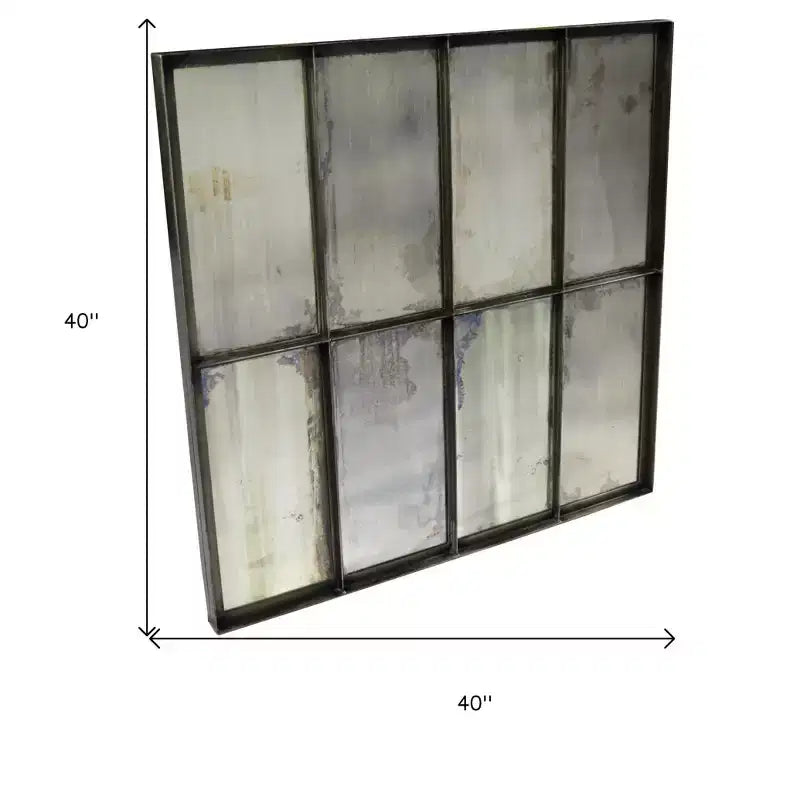 Miroir d'appoint carré noir de 40 pouces avec cadre en métal