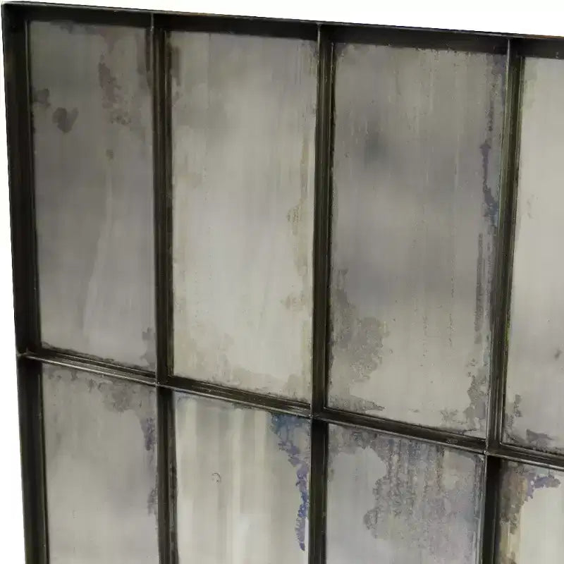 Miroir d'appoint carré noir de 40 pouces avec cadre en métal