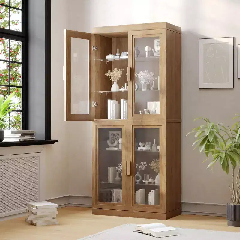 Meuble de rangement vitré – Grande capacité, design simple et élégant