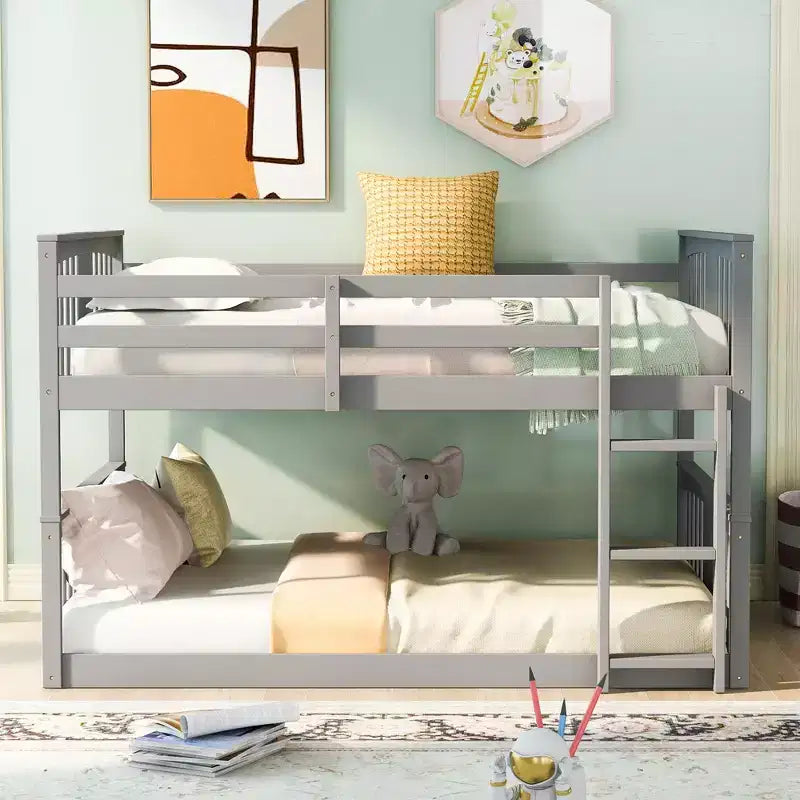 Lit superposé double sur double avec échelle pour chambre à coucher, dortoir