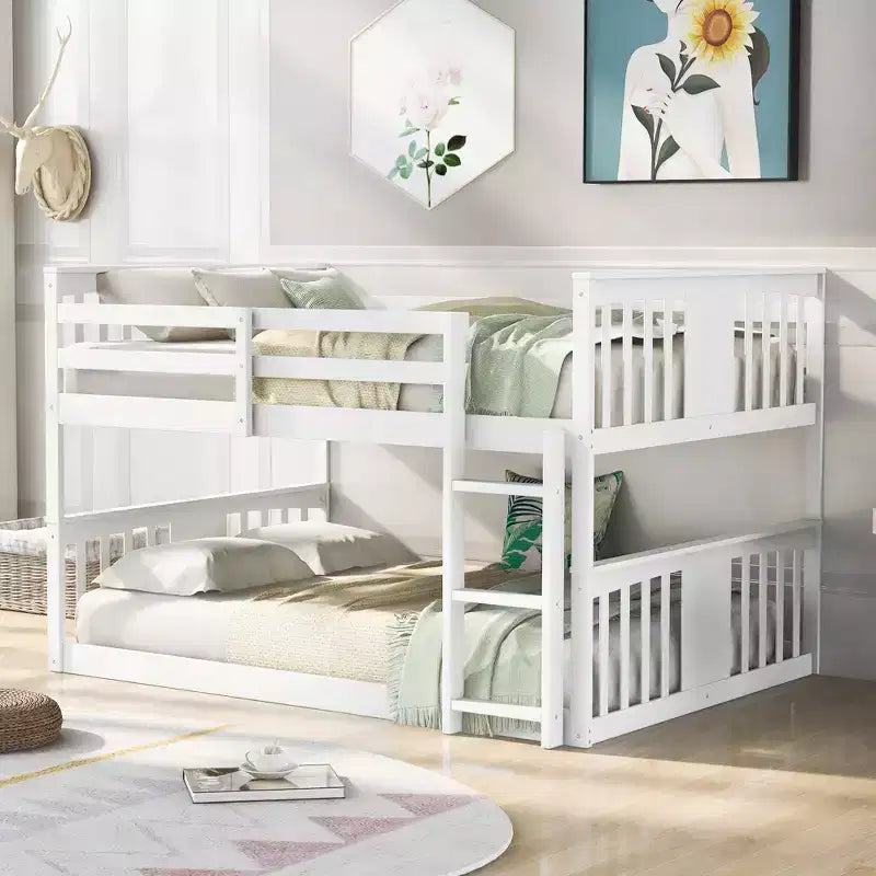 Lit superposé double sur double avec échelle pour chambre à coucher, dortoir
