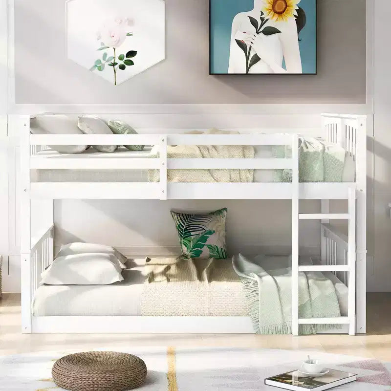 Lit superposé double sur double avec échelle pour chambre à coucher, dortoir