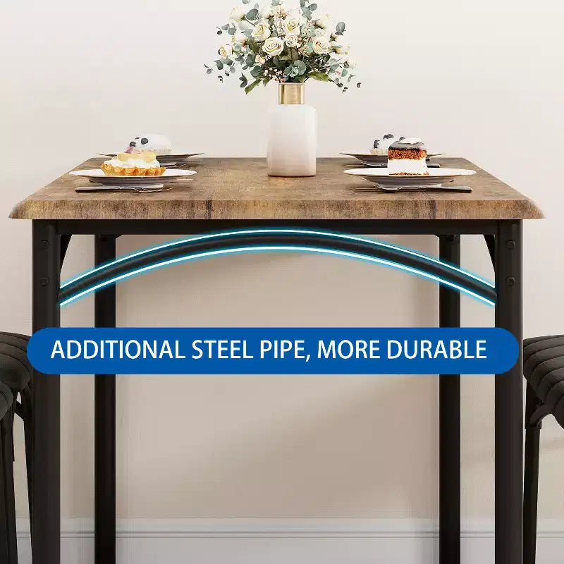 Ensemble table de salle à manger 4 places, table de cuisine avec chaises, table de salle à manger rectangulaire en bois avec banc rembourré pour petit espace, dîner, appartement