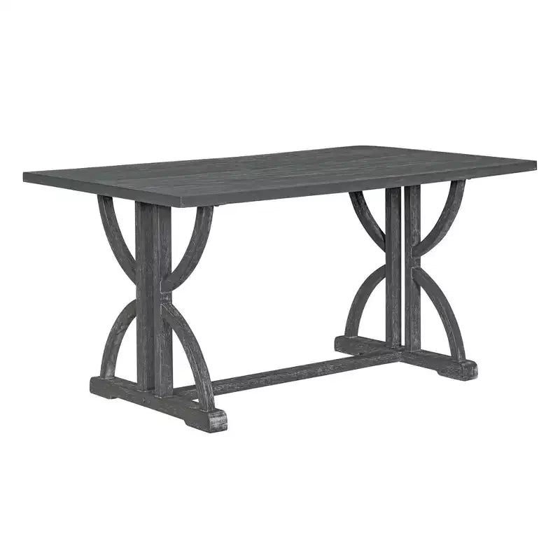 Ensemble de salle à manger de ferme pour 4 personnes, table de cuisine rectangulaire avec 4 chaises rembourrées et un banc