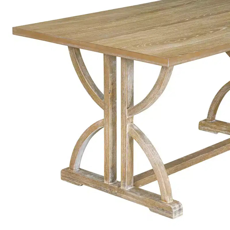 Ensemble de salle à manger de ferme pour 4 personnes, table de cuisine rectangulaire avec 4 chaises rembourrées et un banc