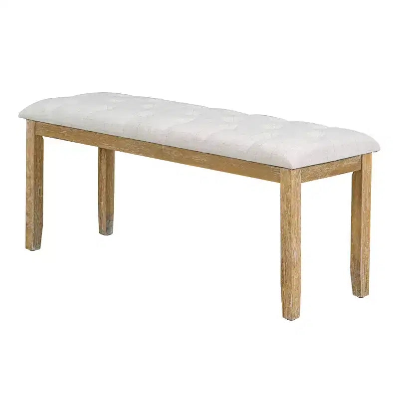 Ensemble de salle à manger de ferme pour 4 personnes, table de cuisine rectangulaire avec 4 chaises rembourrées et un banc