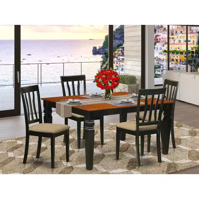 Ensemble de salle à manger rétro - Table et chaises de cuisine - Ensemble de 7 pièces