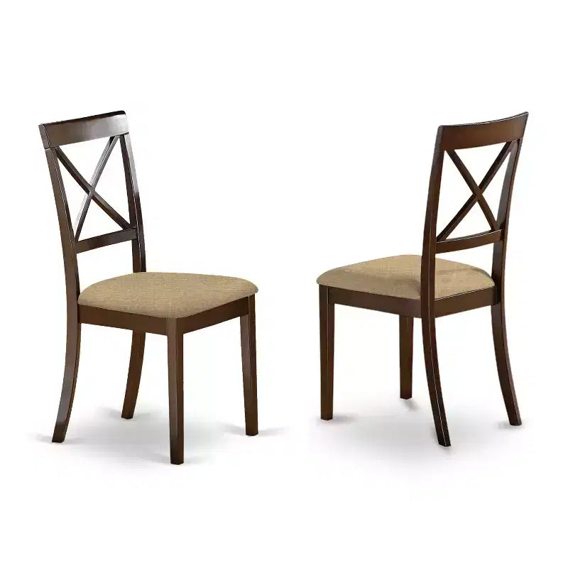 Petit ensemble de salle à manger - Table et chaises de cuisine 3 pièces - Rembourré en lin - Design compact