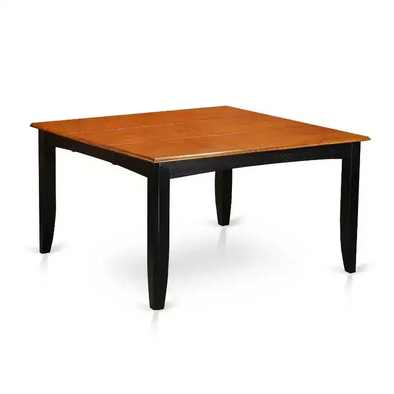HomeStock Ensemble de salle à manger 9 pièces avec table carrée et 8 chaises en bois massif noir et finition cerisier
