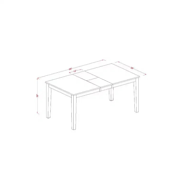 Ensemble de salle à manger 7 pièces - Table rectangulaire avec rallonge papillon et 6 chaises de cuisine - Finition noir et cerisier