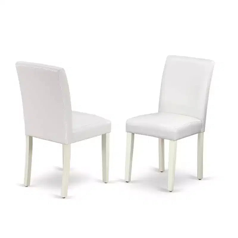 Salle à manger 7 pièces Table ovale avec rallonge et 6 chaises - Cuir PU blanc - Style toscan