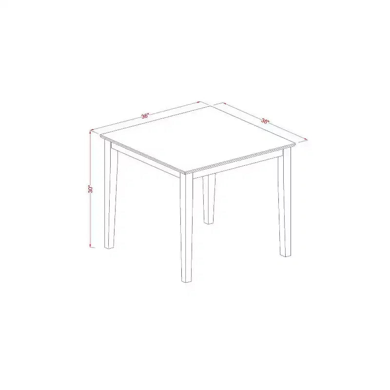 Ensemble repas néoclassique - Table carrée 5 pièces et chaises Parson - Tissu lin pieds chêne - 36 pouces