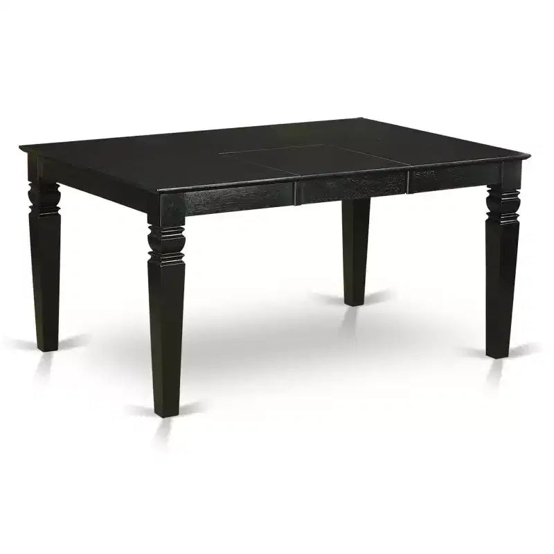 Table de salle à manger HomeStock 5 pièces, plateau en bois massif finition noire, avec 4 chaises