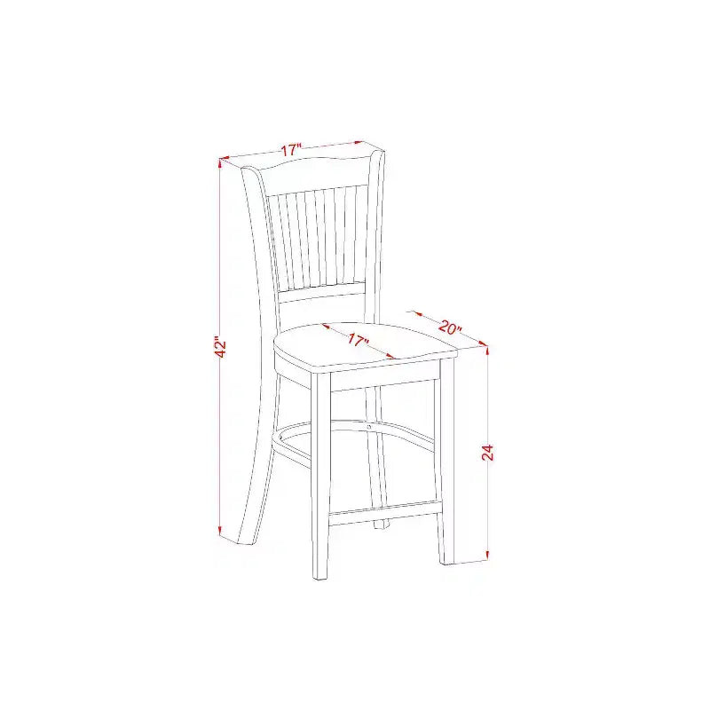 Ensemble de salle à manger 5 pièces Coastal - Table ronde et 4 chaises - Fini crème au beurre et cerisier