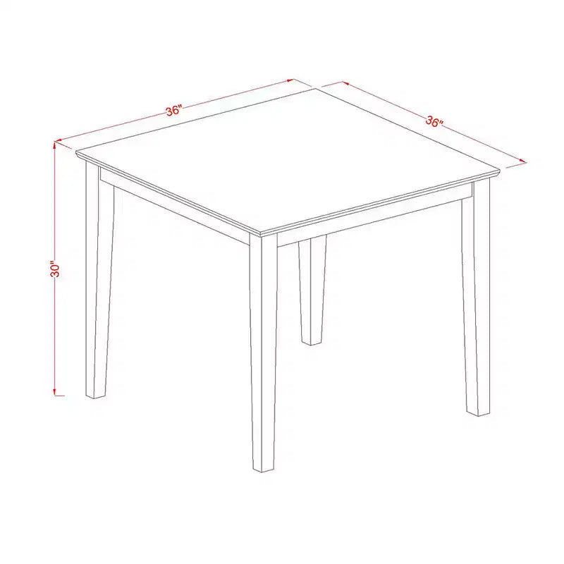 Ensemble de salle à manger 3 pièces - Table et 2 chaises - Finition blanc lin