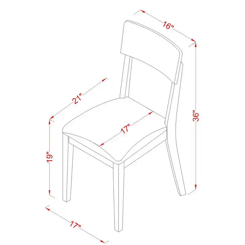 Ensemble de salle à manger 3 pièces - Table et 2 chaises - Finition blanc lin