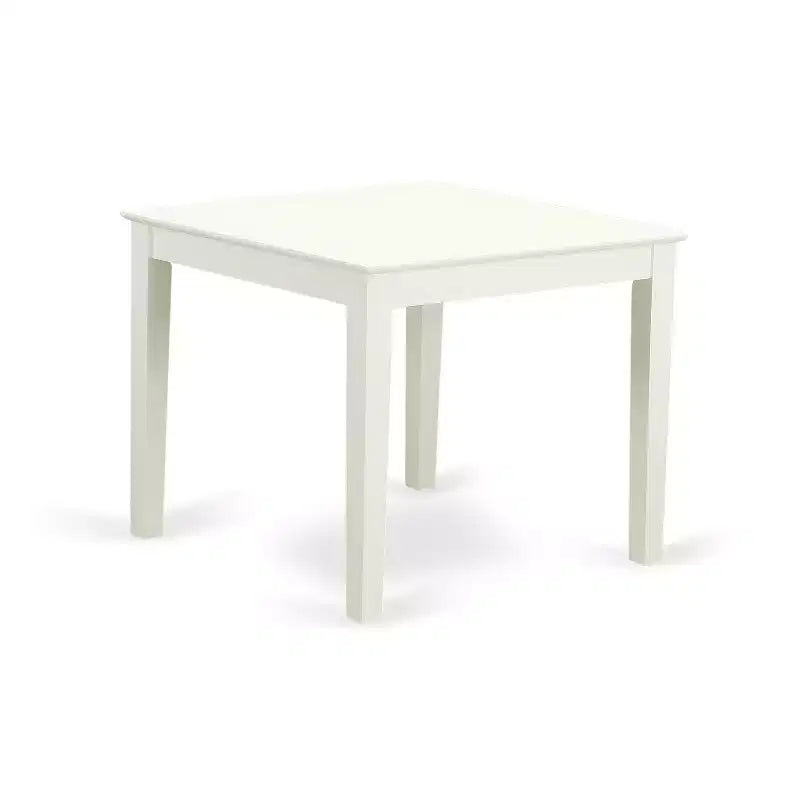 Small Kitchen Table Set - 3 Piece Dining Set with Chairs - 36 Inch Square Table - Linen White Finish