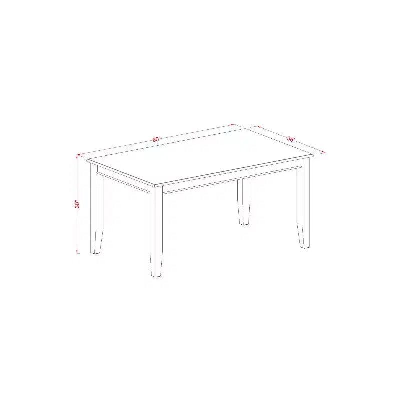 Ensemble de salle à manger moderne 7 pièces - Table de cuisine et 6 chaises - Ensemble de salle à manger rectangulaire - Finition noire