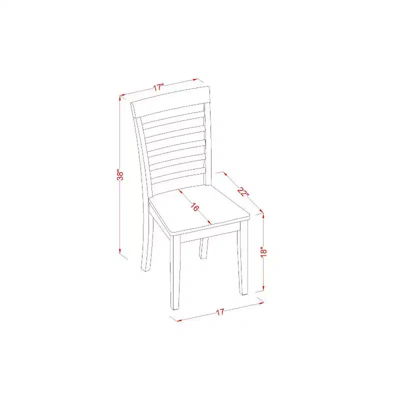 Ensemble table et chaises de cuisine - Table carrée et 2 chaises - Style ancien - 91 cm