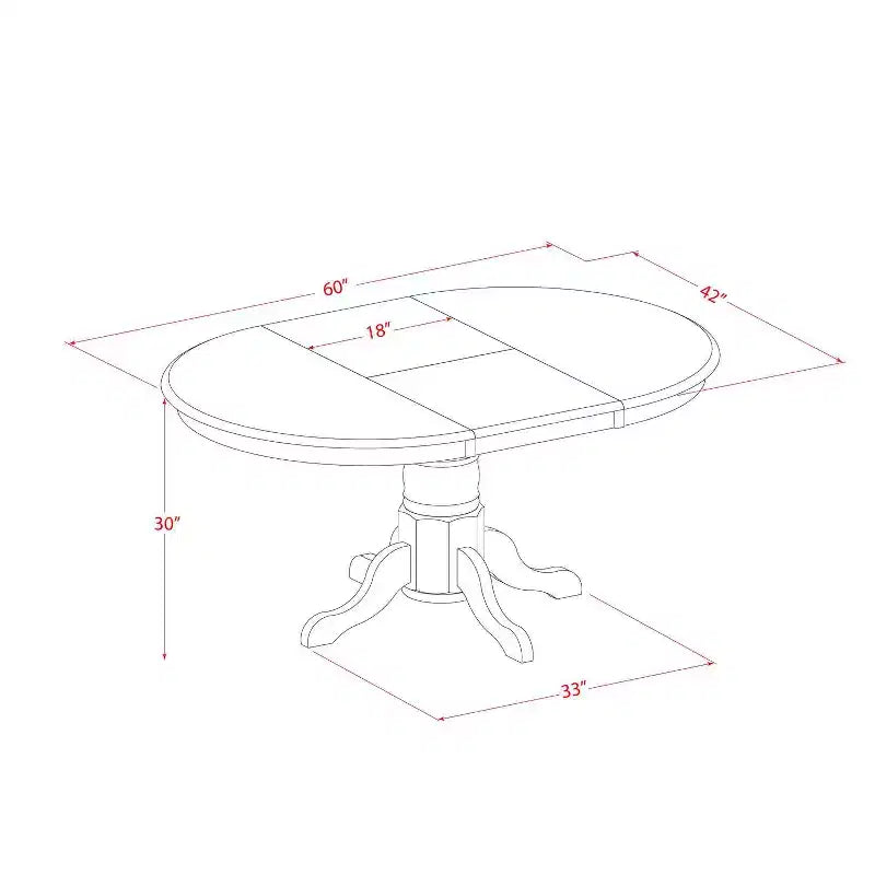 Table de salle à manger HomeStock 5 pièces en bois massif à plateau ovale, finition blanc lin, avec 4 chaises Parson et rallonge papillon
