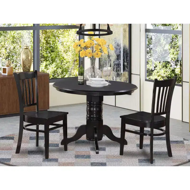 Ensemble table et chaises de cuisine 5 pièces – Table à manger ronde avec chaises – Meubles de style bistrot moderne