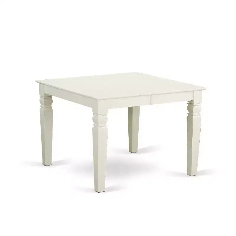 HomeStock 5-Piece Linen White Finish Solid Wood Top Dining table with 4 Chairs